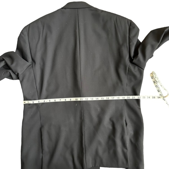 Calvin Klein Mens Black Wool‎ Two Button Sport Coat Blazer Size 46R - Picture 7 of 13
